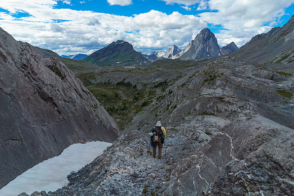 Descending towards South Burstall Pass.
