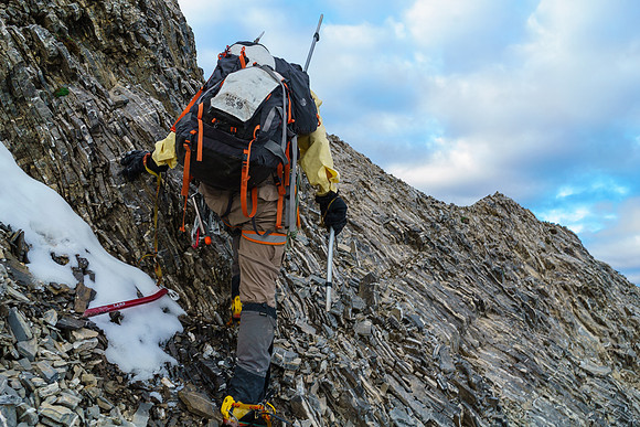 Good fun just under the west ridge on some really nasty rock!
