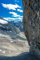 Looking down the scree ramp.