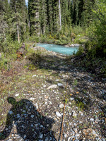 The infamous Tyrolean traverse cable that people have used to cross the river and is now probably not usable.