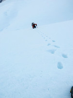 Ben following me up the slope.