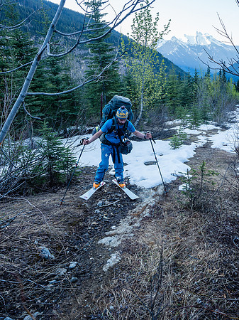 Ben's on skis already!