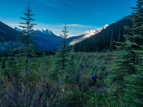 On descent we found the flagged route down the "ATV track".