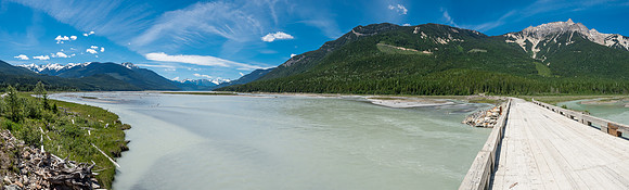 Back near the Bush River FSR, looking at the Bush River running into Kinbasket Lake on the left.