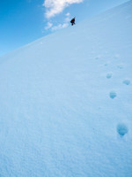 Ben following me down the slope.