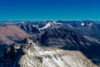 Mushroom Peak looks tiny - but we have to descend many hundreds of vertical meters before we can even start up it!