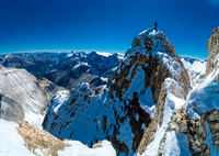 Steven on the exposed summit of Diadem Peak.