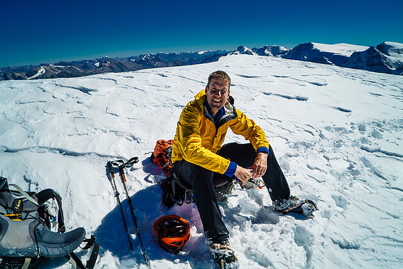 Vern on the snow summit of Diadem Peak.