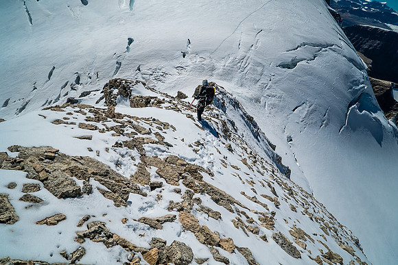 Descending to the Woolley col.