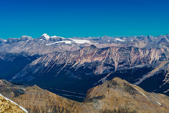 Mount Warren and Brazeau on the left side are 11,000ers that I did the next summer with Ben.