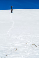 Ascending snow just below the summit.