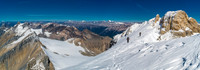 Traversing off the snow summit of Diadem towards it’s rock summit.