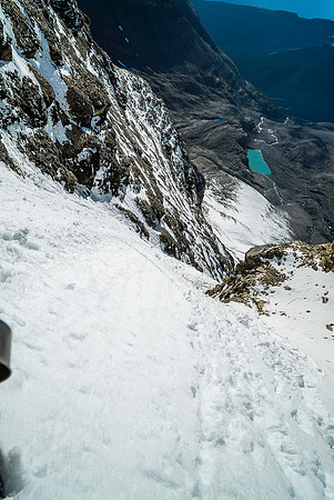 Looking down the 2nd couloir.