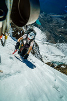 Ben comes up the steep 2nd couloir behind me. This couloir was all ice lower down.