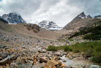 Finally three of our objectives come into view. Woolley, Diadem and Mushroom Peak from L to R.