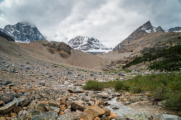 Finally three of our objectives come into view. Woolley, Diadem and Mushroom Peak from L to R.