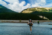 Crossing the Sunwapta River.