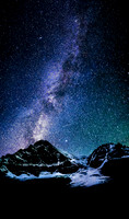 The Milky Way lights up the night sky over Mount Woolley and Diadem Peak near my bivy.