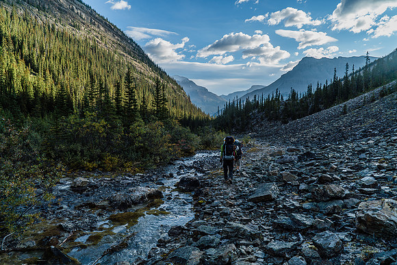 Exiting along Woolley Creek.