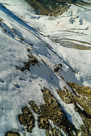 Coming up the first couloir.