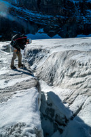 Ben contemplates ending the slog by leaping into a crevasse. He changed his mind shortly afterwards when he realized the rope was in his pack.