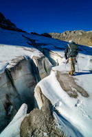We didn't rope up on the fairly benign glacier.