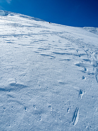 Looking up as Ben starts down the 'ramp' section.