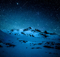 A clear sky over Mount Robson from camp.