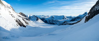 Gorgeous views back down the Robson Glacier and our approach.