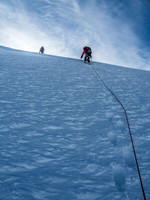 There are some surprisingly steep rolls on the summit ridge of Resplendent.