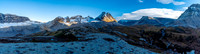 Views back to Cataract Pass (L), Guardgoat Peak (C), Cline Pass (R) and Mount Willis (R).