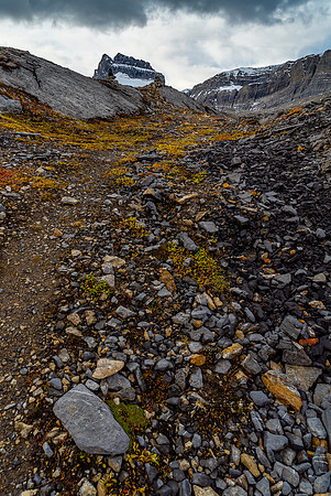 Hiking down the Brazeau River from Cataract Pass.