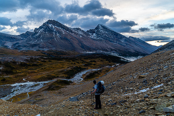 Eric surveys the White Goat Wilderness as we hike back up to Cataract Pass.