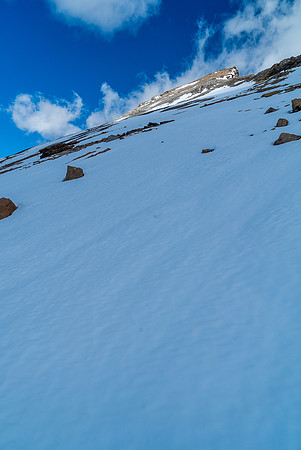 I took advantage of as much snow as I could for the ascent.