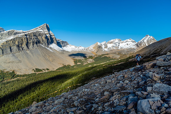 Eric comes along behind me with Cataract Pass at distant center.