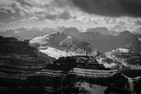 Looking over Mount Coleman towards Erasmus and Forbes