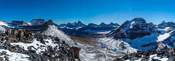 Incredible views back over Cline Pass to the unnamed wall of peaks east of Cirrus.