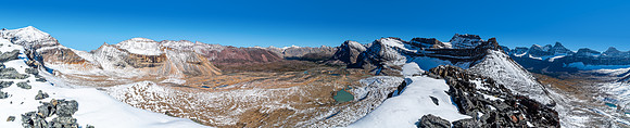 Views east (C) and south (R) from the ridge. Willis at far left.