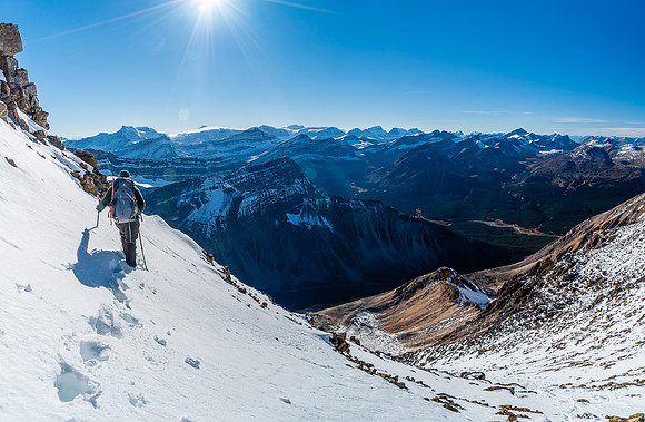 Descending the south ridge.