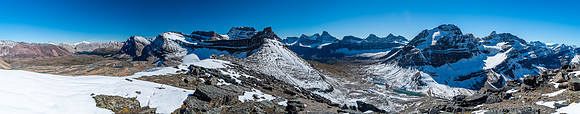 Views south to Mount Stewart (C-L) and Guardgoat (R).