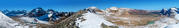 Views from Cataract Creek (L) to Cline Creek (C) and Afternoon Lakes (R).