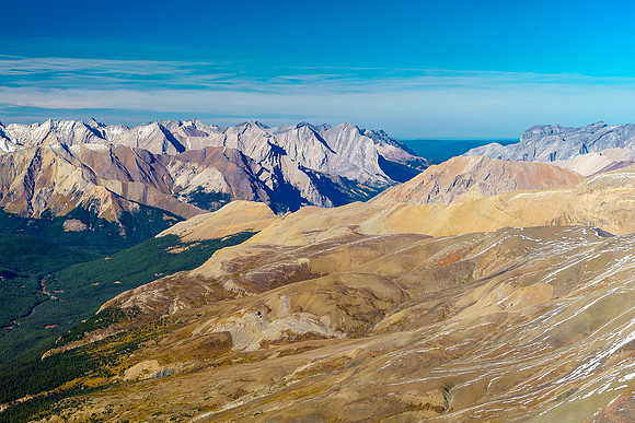 Views past Aztec Mountain past Arete and Capitoline Peak (R).