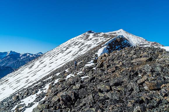 Trudging on up to the summit.