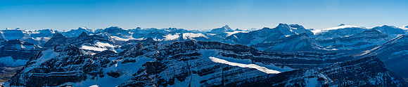 Forbes (L), Lyells, Saskatchewan, Alexandra, Bryce, Castleguard, Athabasca, Snow Dome and Columbia.