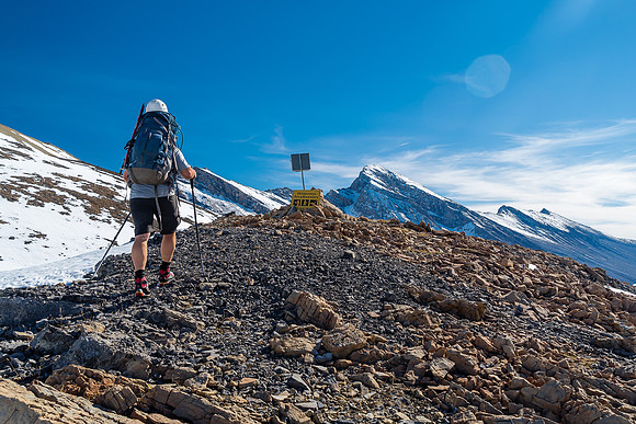 Eric crests Cataract Pass.