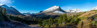 Views from near Nigel Pass, Nigel Creek descending at left, Brazeau River at right.