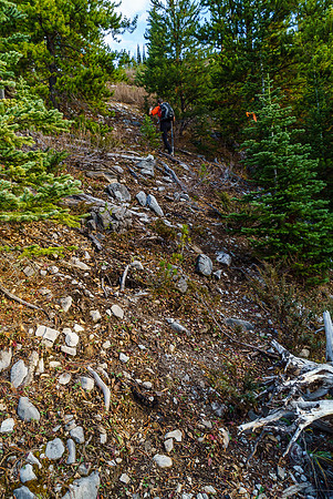 Grinding up the ridge.