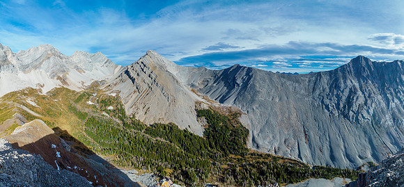 Looking north off the summit at Mount Warspite.