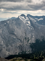 Mounts Sarrail and Foch rise dramatically over the Foch Creek Valley and approach for the Aster Lake region.