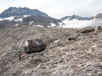 Interesting terrain which was recently under ice. The Lyautey NW glacier finally in view.